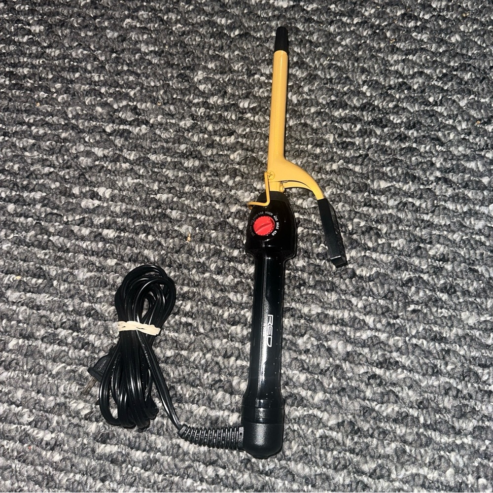 Red Black and Yellow Curling Iron